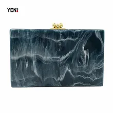 Винтаж акрил коробочка брендовая модная однотонная вечерняя сумочка; BS010 мешок венчания невесты мини Сумочка Уникальный Мрамор Цвет кошелек
