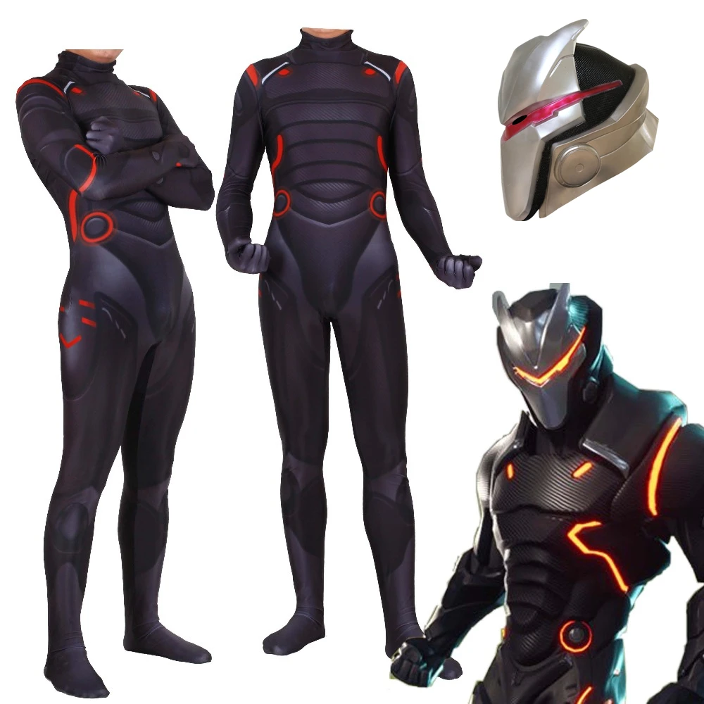 Для взрослых и детей игры косплэй костюм Omega Oblivion ссылка Zentai боди светодио дный led маска Хэллоуин - изображение
