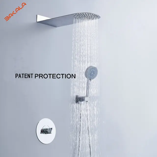 Luxury Rain Bath Combination Shower Mixer Wall Mounted Stainless Luxury Rain Bath Combination Shower Mixer Wall Mounted Stainless Steel 20 Rainfall Head Chrome