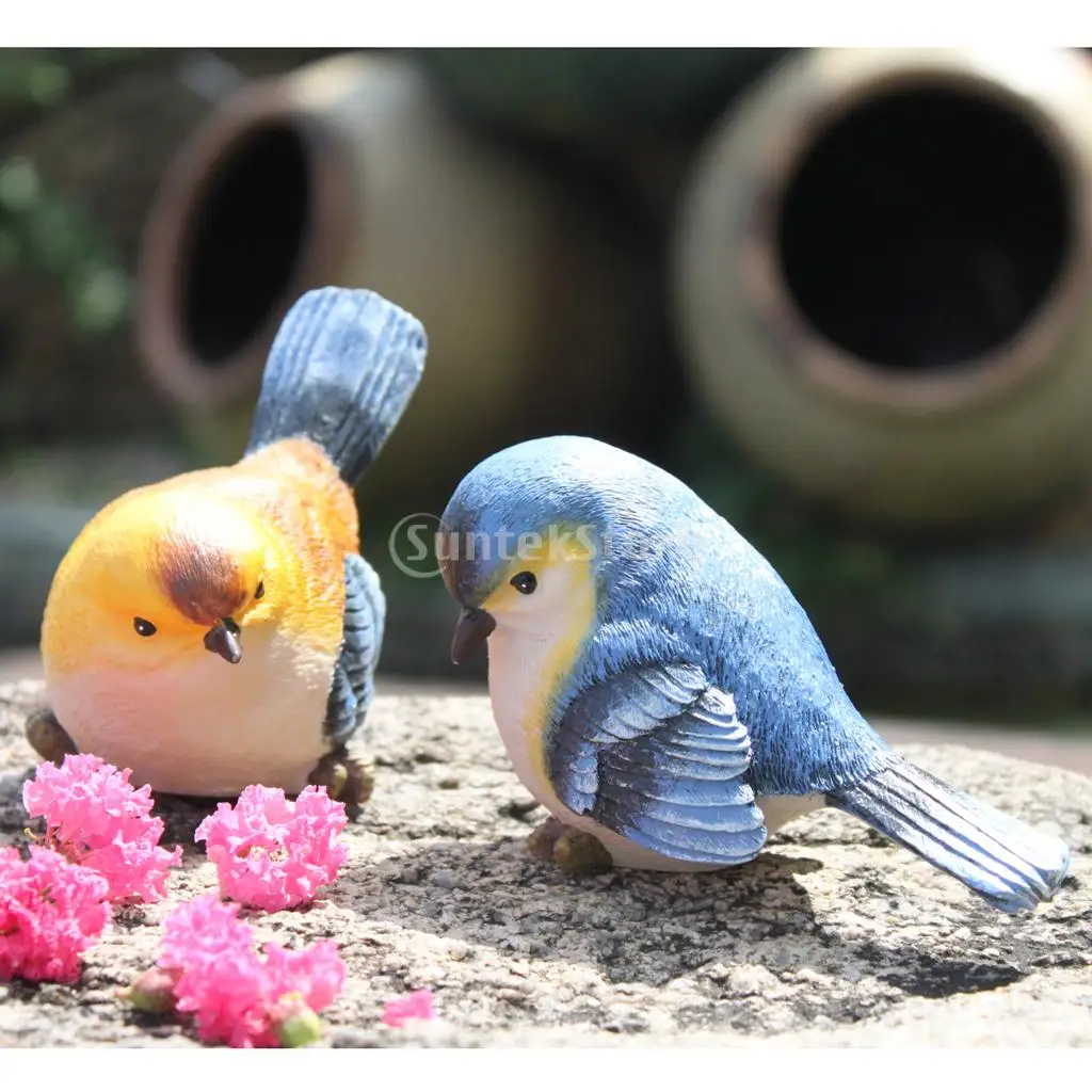 

LIFELIKE RESIN BIRDS FIGURE FIGURINE MINIATURE STATUE FOR HOME & GARDEN ORNAMENTS CREATIVE GIFT 3''