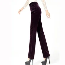 Высокое качество Для женщин осень-зима Карамельный цвет вельвет прямо Брюки для девочек женские Высокая Талия 5+ Цвет S Мотобрюки