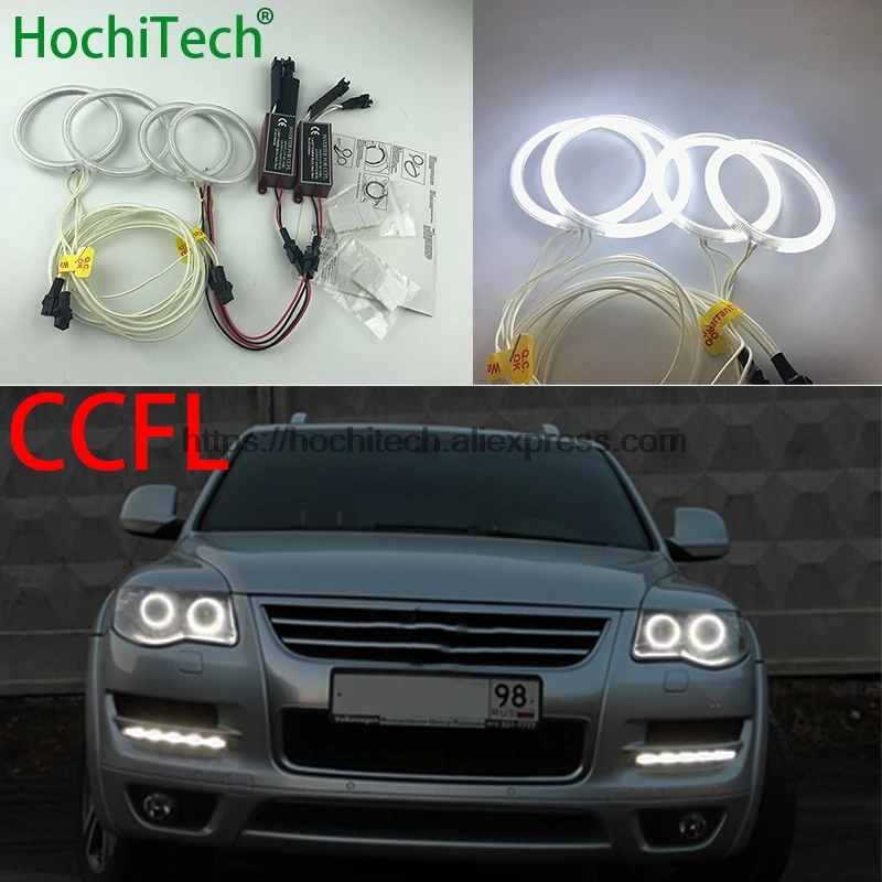 HochiTech для Volkswagen VW Touareg 2007 08 09 2010 автомобильный Стайлинг белый 6000 К CCFL фара Halo - Фото №1