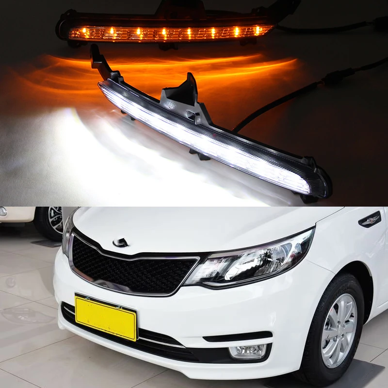 Car Flashing 2Pcs For KIA RIO K2 2015 2016 Car DRL Daytime Running
