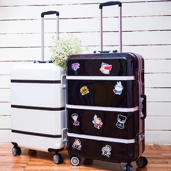

New Fashion 20"24"26"29 inch Aluminum frame Women travel bag carry on Men Trolley suitcase Students Hardside Rolling luggage