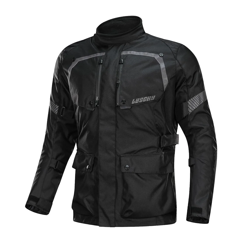 LYSCHY мотоциклетная куртка мужская летняя Водонепроницаемая мотоциклетная куртка для езды на мотоцикле байкерская куртка дышащая мотоциклетная Защитная Экипировка - Цвет: LYSCHY-Black Jacket