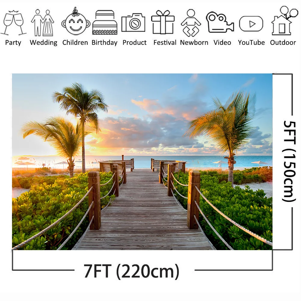 Neoback Summer Holiday Backdrop for Photography Sea Beach Background Plam Tree Sunset Glow Wedding Backdrops for Photo Studio Neoback Summer Holiday Backdrop for Photography Sea Beach Background Plam Tree Sunset Glow Wedding Backdrops for Photo Studio