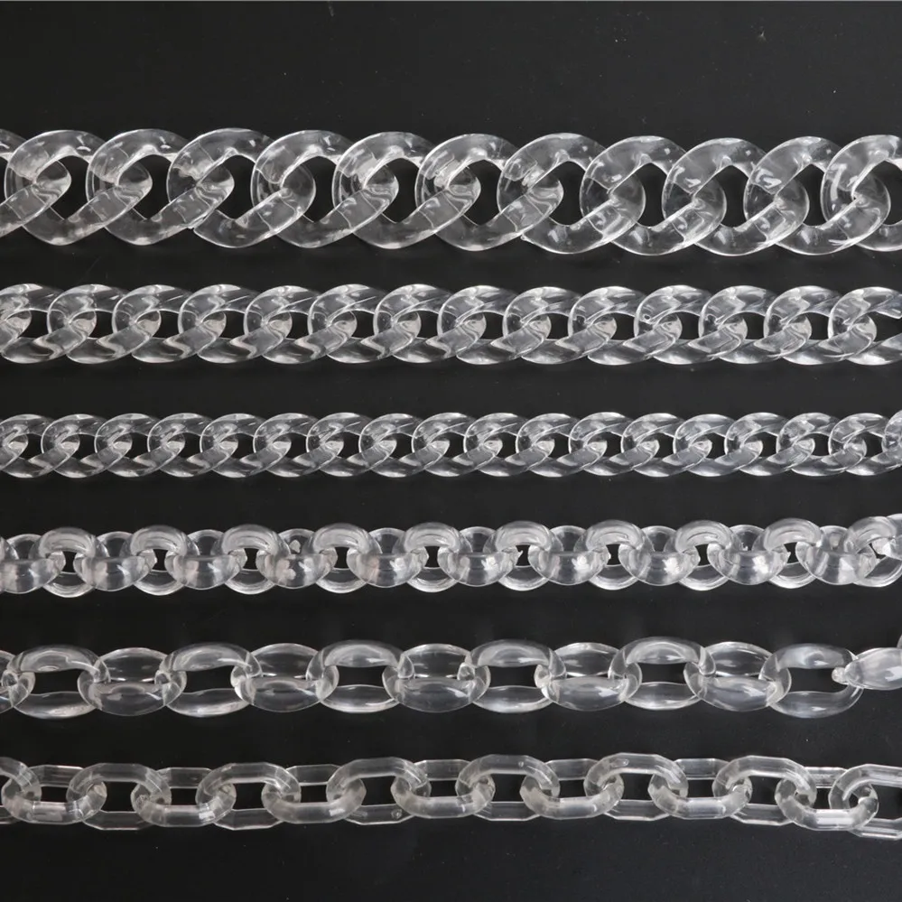 

Clear transparent chains strap Acrylic plastic thick belt for handbag bags parts accessory new wholesale wholesale