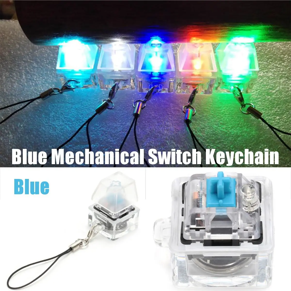 

Blue Mechanical Switch Tester Kit Backlit Light Up Mechanical Keycap Keychain