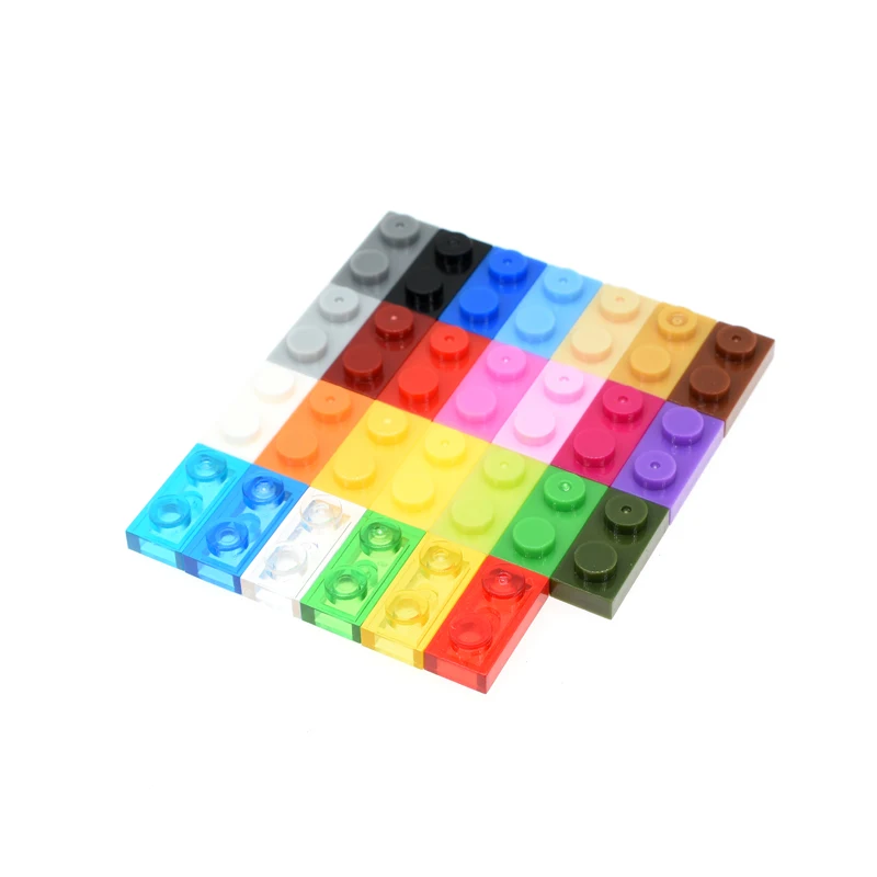 

100pcs/lot Bulk Brick Parts Plate 1 x 2 3023 DIY Block Toy Compatible with Other Brand Assemble Particles