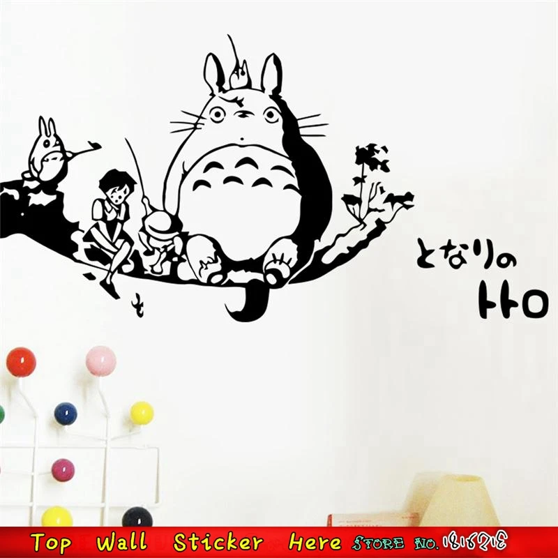 My Neighbor Totoro Wall Stickers Cartoon Harajuku Wall Decals Supplies Plane Wallpaper Paste Mural Art Posters Nursery Sticker Totoro Wall Sticker Wall Stickernursery Stickers Aliexpress