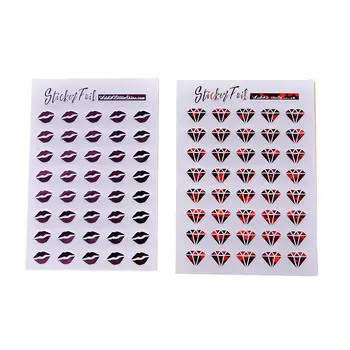 

Diy Lips And Diamond Stickers Pack memo Kawaii Planner Scrapbooking Sticky Memo Sticker Stationery School Supplies 6pcs/set