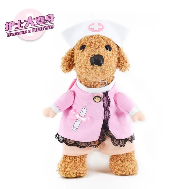 Halloween pet cat dog nurse costume cosplay Funny small medium dog puppy party dress jacket coat