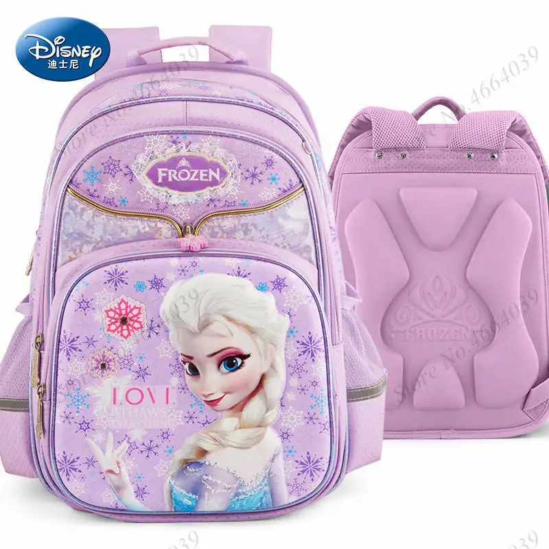 Disney 3D Холодное сердце Водонепроницаемый Школьный рюкзак для книг детский обновленный светоотражающий большой емкости розовый красный мешок креативный подарок - Цвет: purple