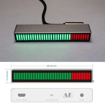 

Sound Control Mono 30-bit Level indicator LED VU Meter Amplifier Board lamps Light Speed Micro USB POWER for 5V 12V car mp3