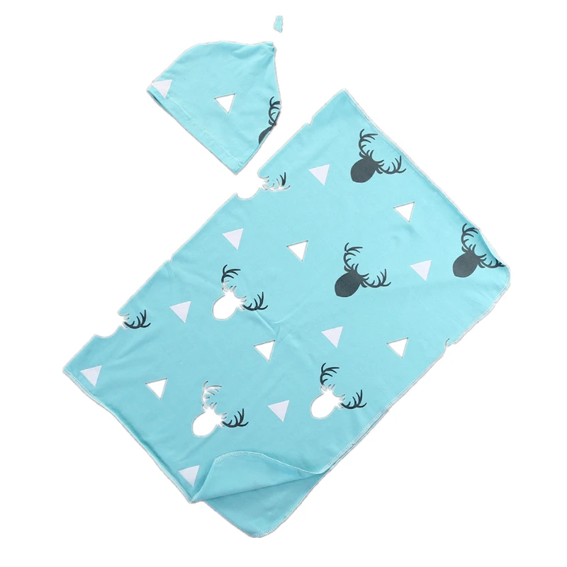 Newborn Infant Baby Deer Swaddle Wrap Swaddling Sleepy Bag Blanket Cotton