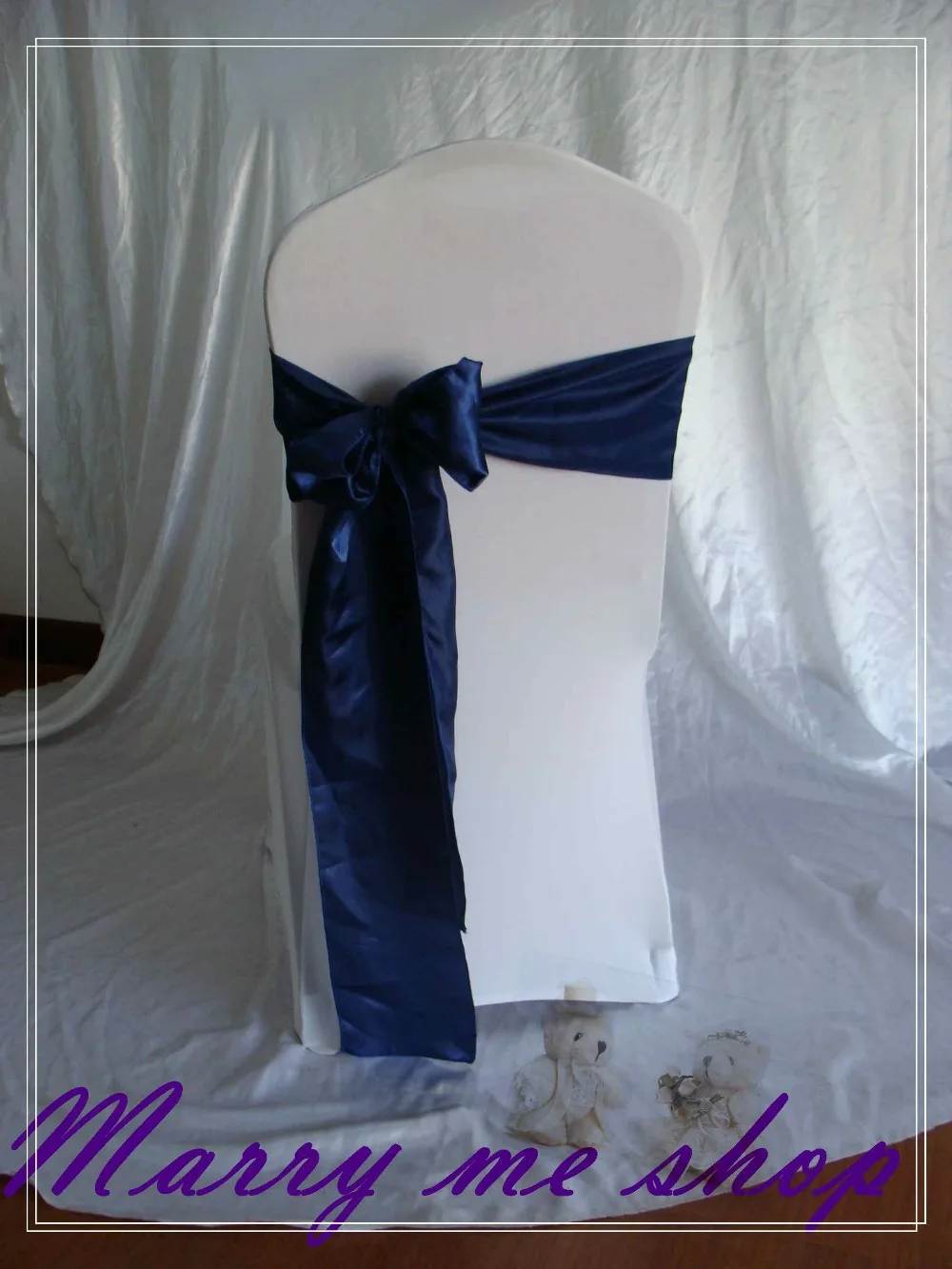 Buy 100 FRENCH BLUE Satin Chair COVER Sashes For