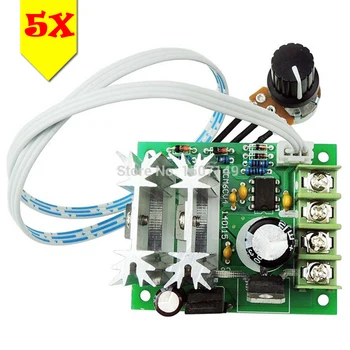 

5pcs/lot PWM DC Motor Speed Controller Adjustable Variable Speed Regulator Motor Speed Driver Switch 6V 12V 24V DC 10A 300W