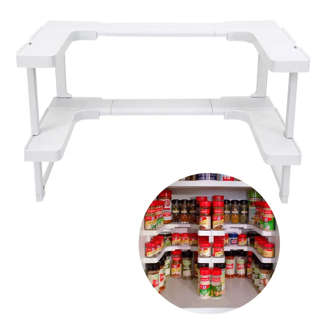 Best Quality Kitchen Shelves Spice Jar Racks Stackable Storage Cabinet Cupboards Organizer Cosmetic rack Storage Double layer free shipping Best Quality Kitchen Shelves Spice Jar Racks Stackable Storage Cabinet Cupboards Organizer Cosmetic rack Storage Double layer free shipping