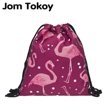 Новинка, Модный женский красный рюкзак Фламинго с 3D принтом, дорожная мягкая женская сумка mochila на шнурке