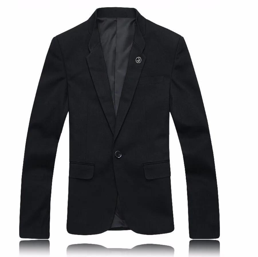 Блейзер, стиль, на заказ, один пиджак на пуговицах, корейский стиль, высокое качество, приталенная Мужская куртка, официальный случай, мужская куртка