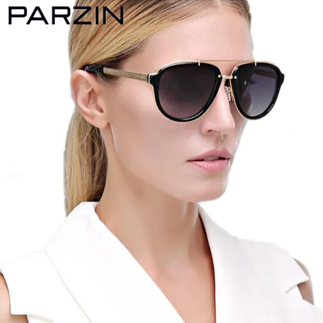 Cheap Parzin New Polarized Sunglasses Women Handmade Female Sun Glasses For Driving Fashion Eyewear With Case Black 9622