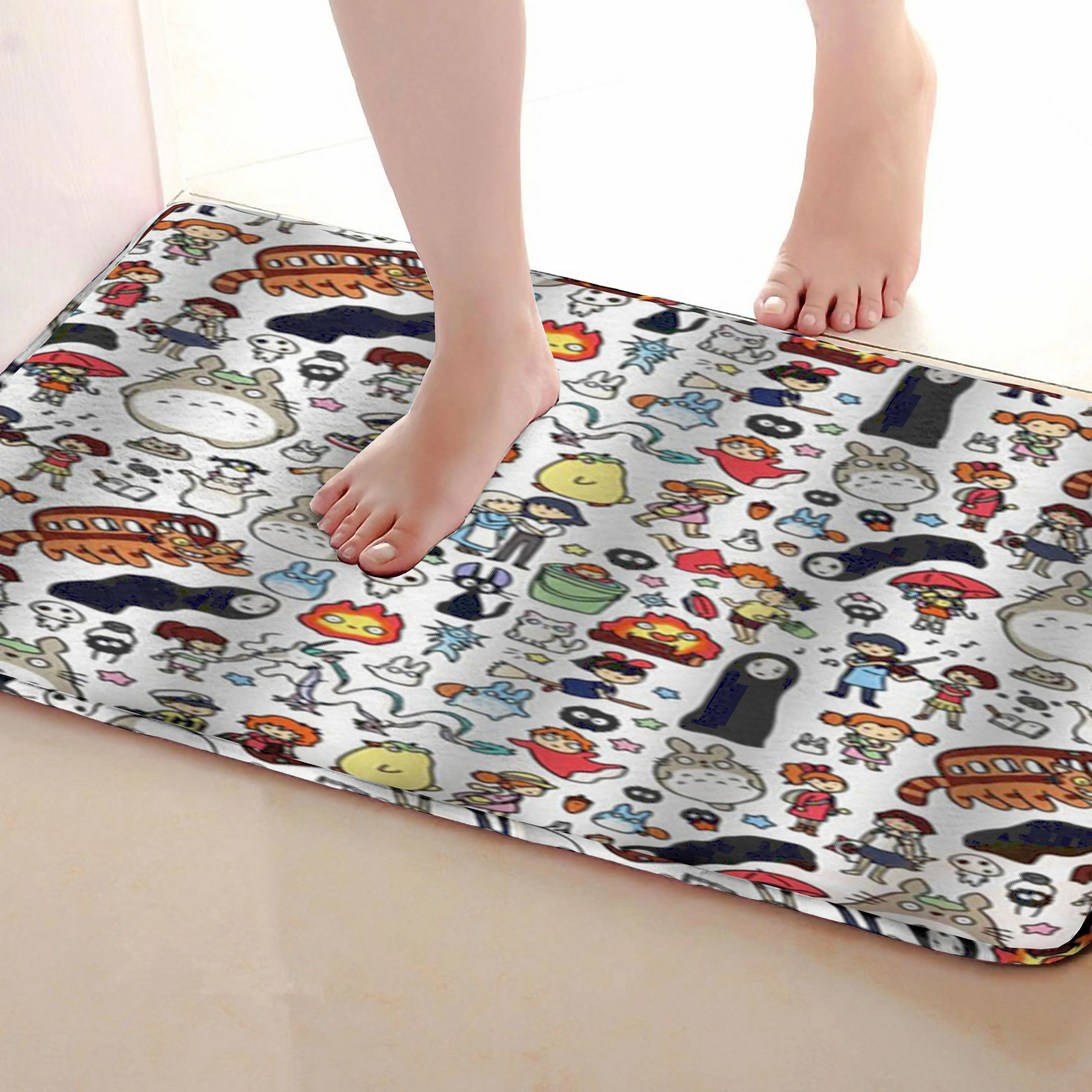 Мультяшный Стиль Коврик для ванной комнаты, смешной Противоскользящий коврик для ванной, занавески для душа s аксессуары, соответствующие вашей душевой занавеске