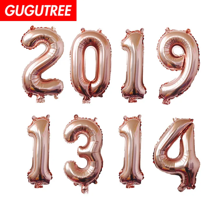 

GUGUTREE PARTY 32inch rose gold number foil ballon wedding event christmas halloween festival birthday party HY-180