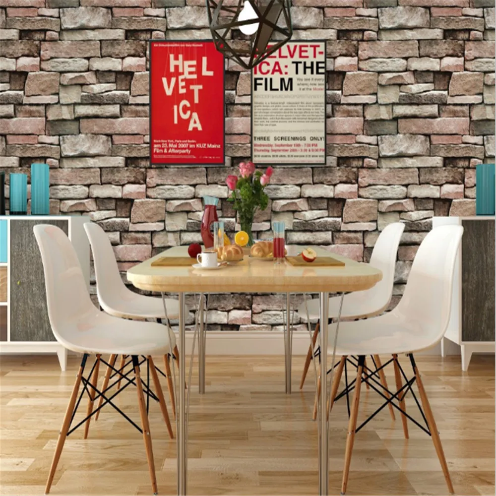 

Funlife 3D color slate block brick pattern waterproof self-adhesive wall sticker dormitory restaurant decoration wallpaper