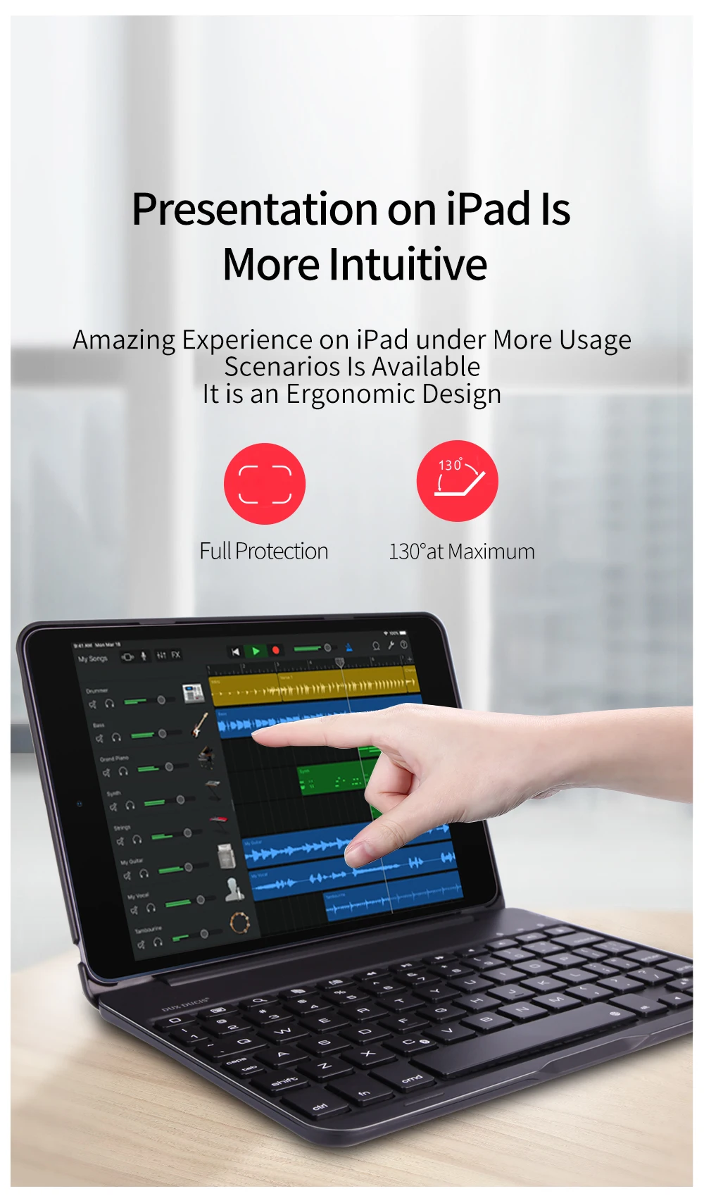 Беспроводная клавиатура-чехол для iPad Mini 2019 новый высококачественный Bluetooth Smart складной чехол для планшета iPad Mini 5 7,9 дюймов