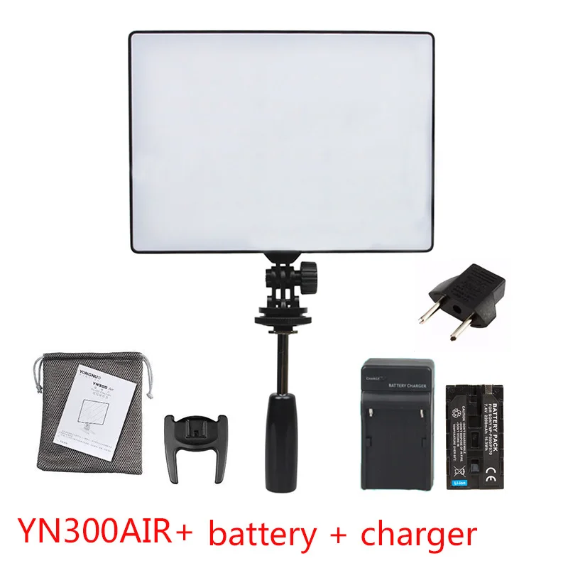Горячий YongNuo официальный YN300 Air YN-300 Air Pro светодиодный видео-светильник для камеры с зарядным устройством для аккумулятора комплект светильник для фотографии+ адаптер питания переменного тока - Цвет: Красный