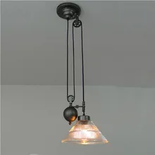 Cocina rise & fall polea Polea Colgante Luces luz colgante retro Forjado vidrio lámpara Barra de La Lámpara Industrial Led Abajur