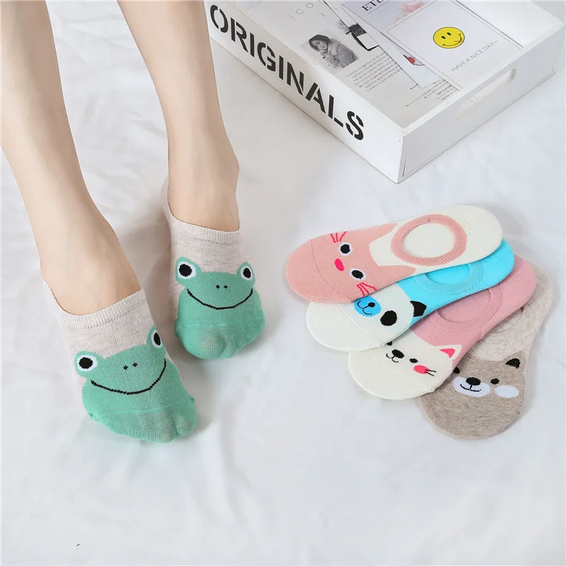 

Dreamlikelin Soft Comfortable Cotton Girl Women's Socks Panda Rabbit Frog Low Ankle Female Invisible Socks