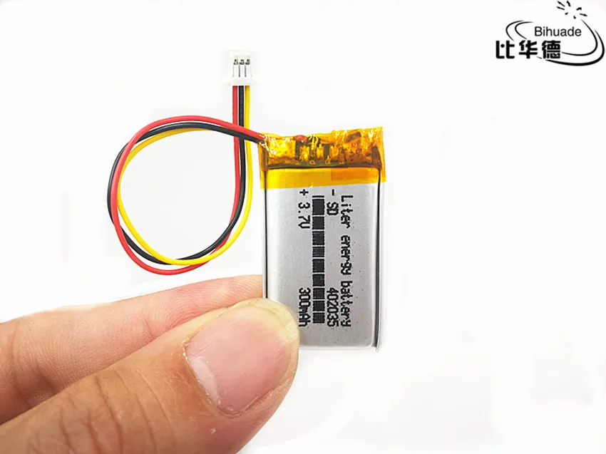 

JST PH 1.0mm 3 pin Good Qulity 3.7V,300mAH 402035 Polymer lithium ion / Li-ion battery for tablet pc BANK,GPS,mp3,mp4