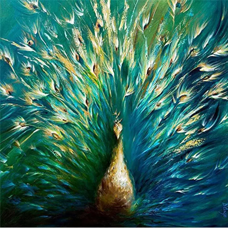 

Diamond Embroidery Painting By Number Peacocks Square Diamond Kits 30X30Cm