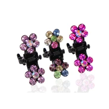 12 шт Черный Пластик мини цветок с кристаллами стразами Заколки для волос 4 когти шпильки для волос для Для женщин Дамы укладки волос Tools