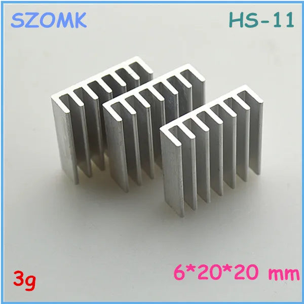Cheap 1pcs, small aluminum radiator heat sink 6*20*20mm aluminum instrument case extrusion case computer heat sink