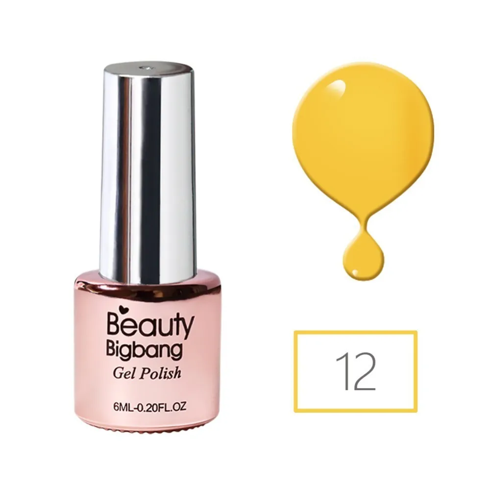 BeautyBigBang 6 мл Чистый Цвет Гель-лак для ногтей УФ светодиодный Лампа гель-лаки для Дизайн ногтя маникюрные Гель-лак для ногтей - Цвет: 12