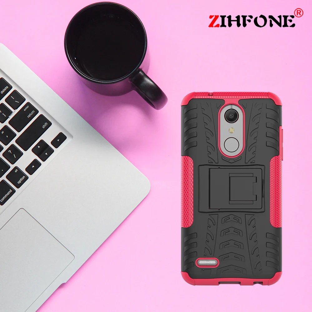 

Dual Layer Tire Armor Case Kickstand Shockproof Hard Back Cover For LG K10 2018 / K30 / Premier Pro LTE / K10 Alpha/Phoenix Plus
