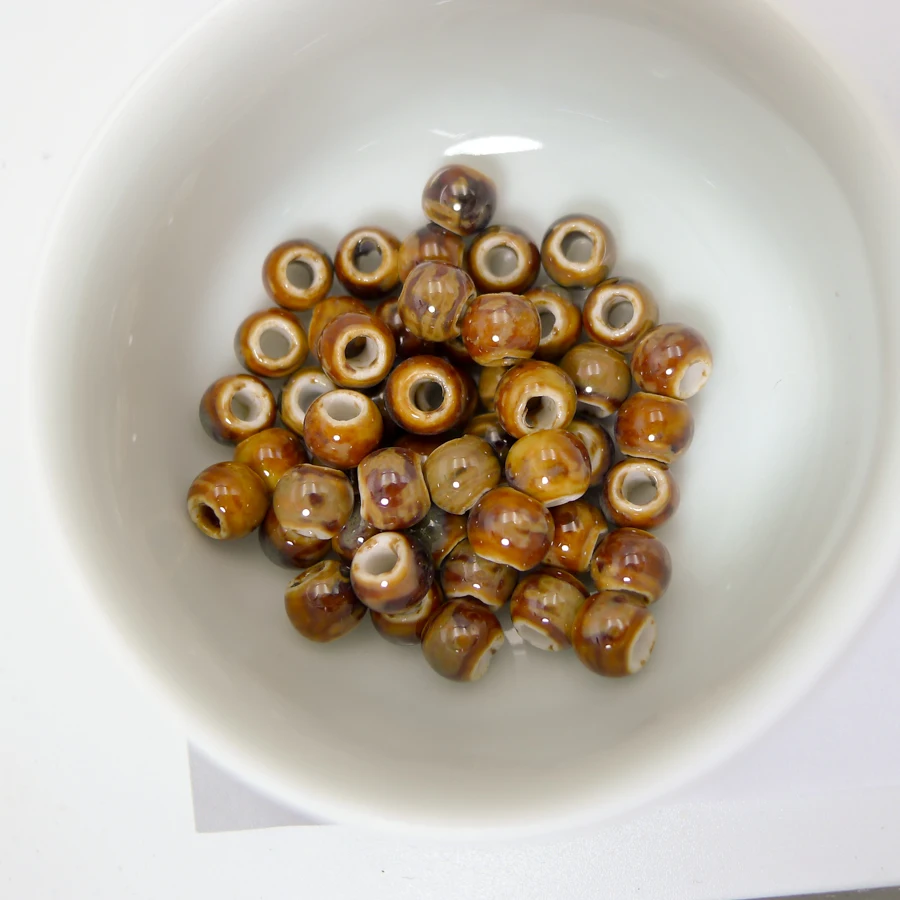 

China Ceramic beads not silicone not glass Procelain bead for jewelry making 6mm 50pieces/lot beads #A508A