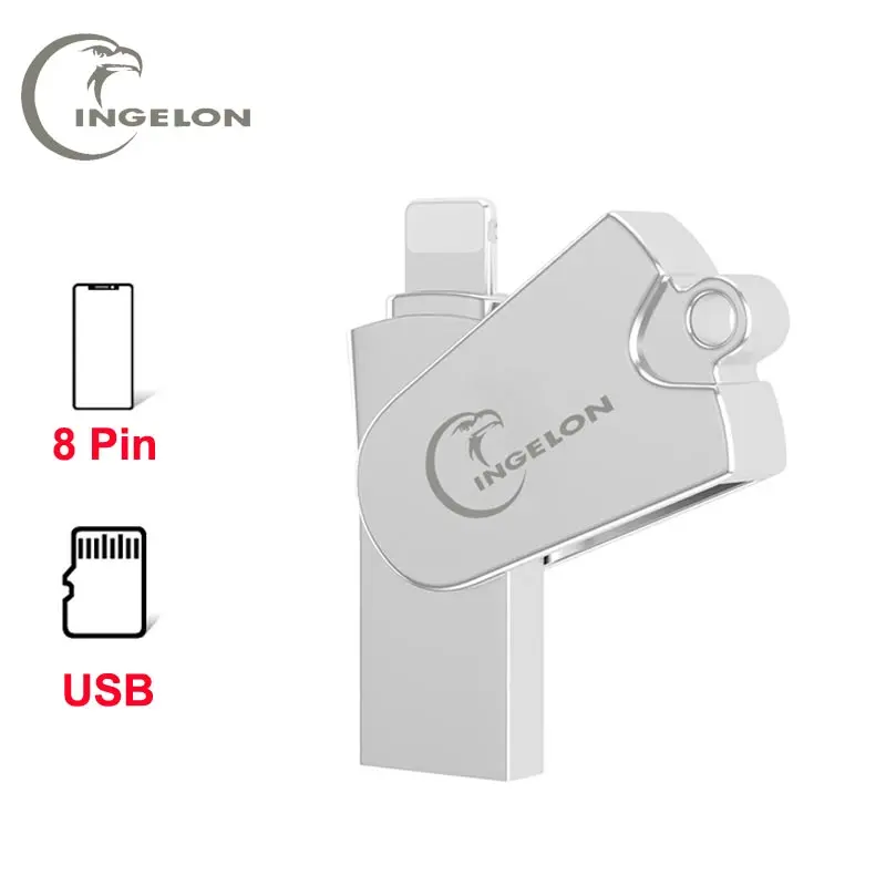 Металлический кардридер для Micro SD карт 2 в 1 iPhone X/8/7/7 Plus/6/6s/5/SE/ipad|Картридеры| |