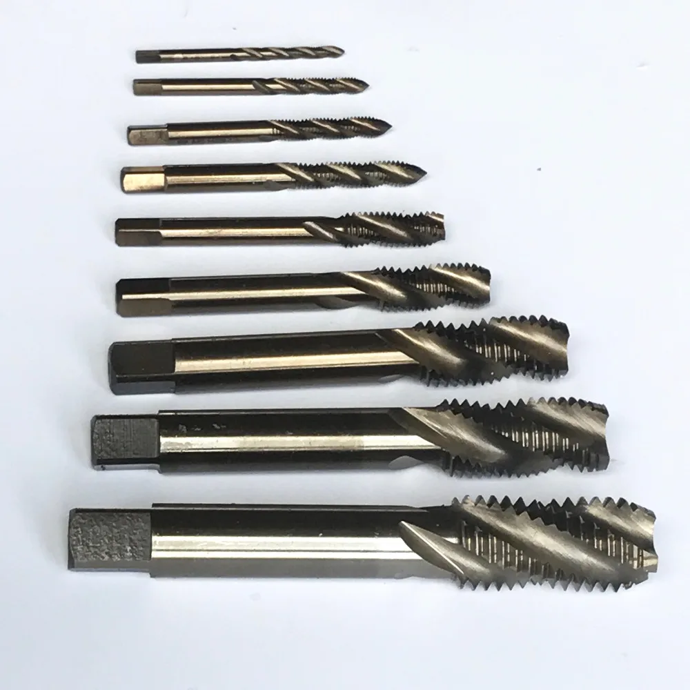 HSS M35 Co5 made Full CNC grinded 10pcs spiral flute Machine tap Screw