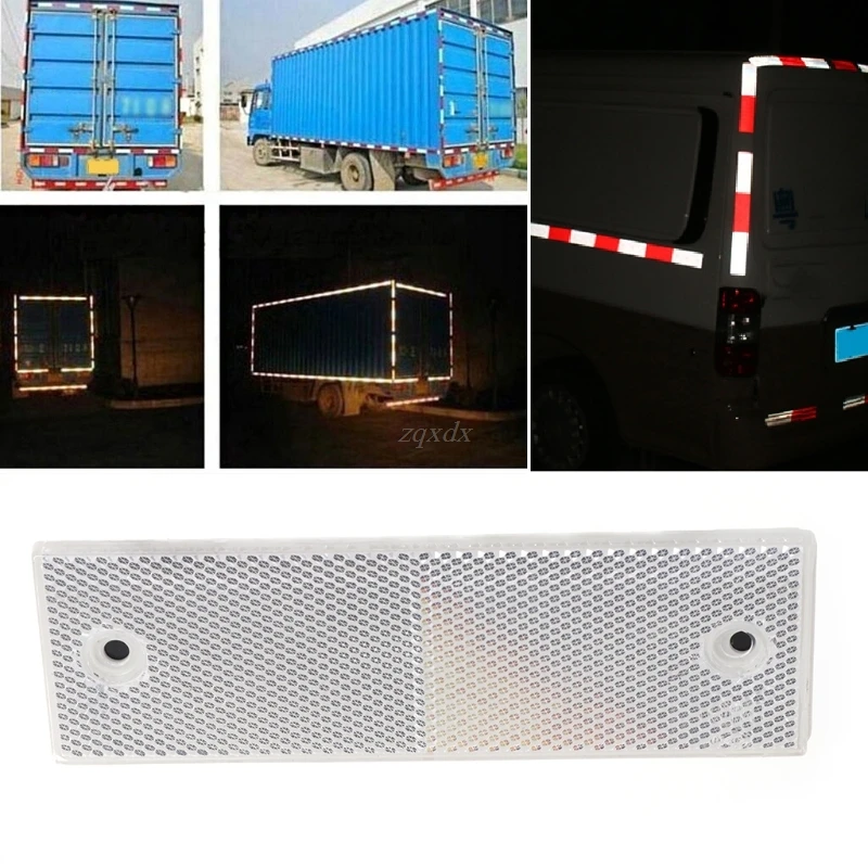 

Warning Reflective Safety Plate Reflector Stickers White Red For Car Truck