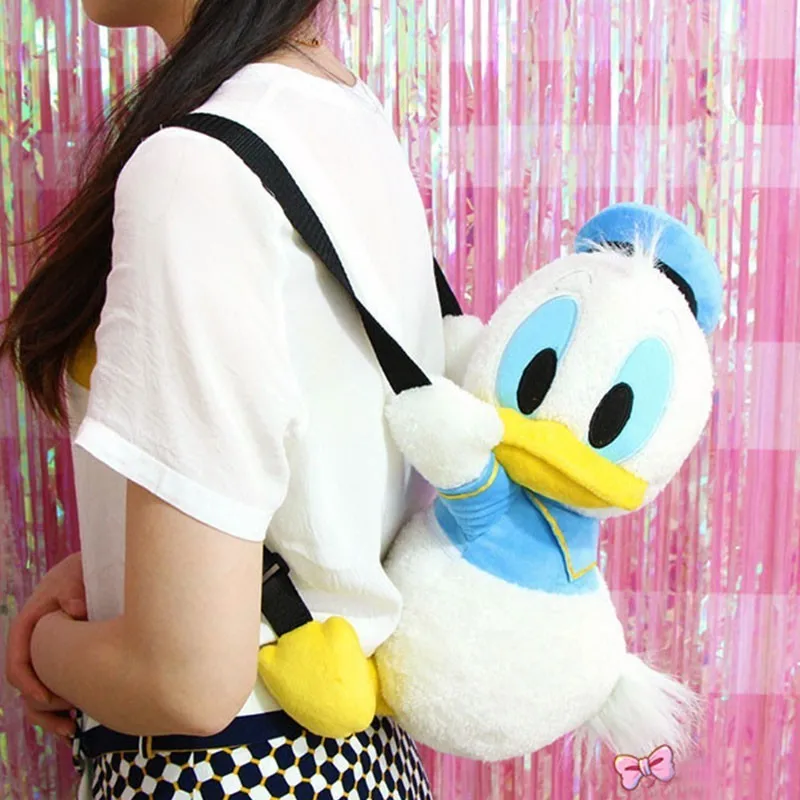 

Disney Cartoon Plush Backpack PP Cotton Stuffed Kids Girls Adult Fashion Cute Modeling Backpack Donald Lotso Lovely Toy Bag