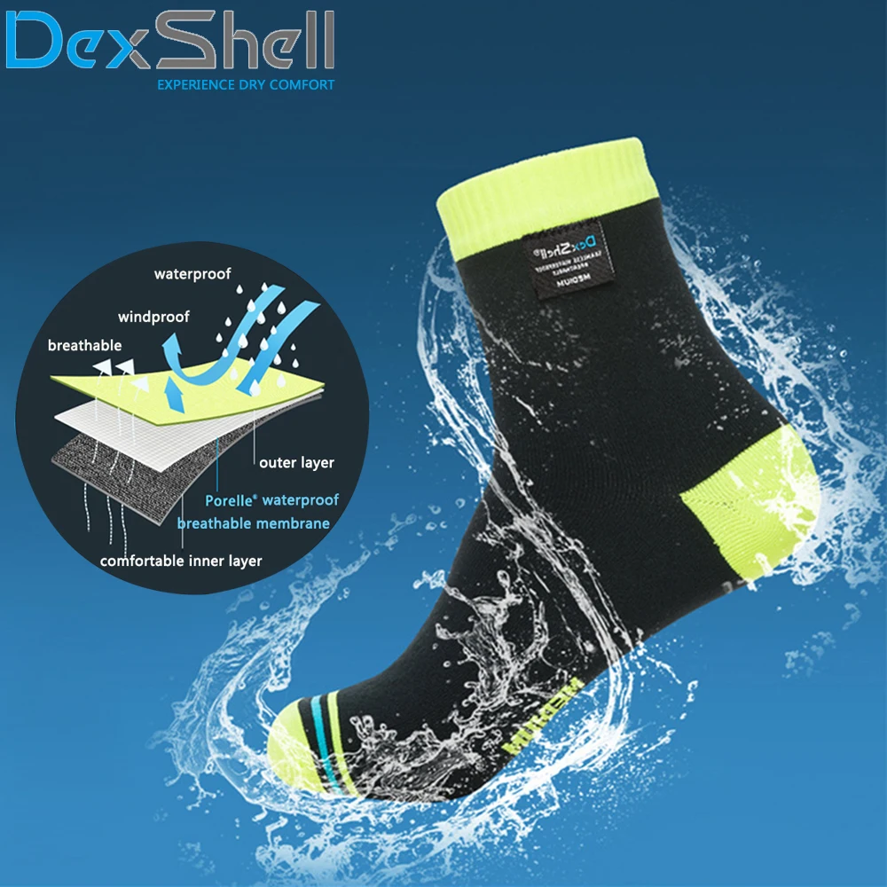 DexShell Coolmax Real Waterproof Men Cycling Socks Windproof Unisex