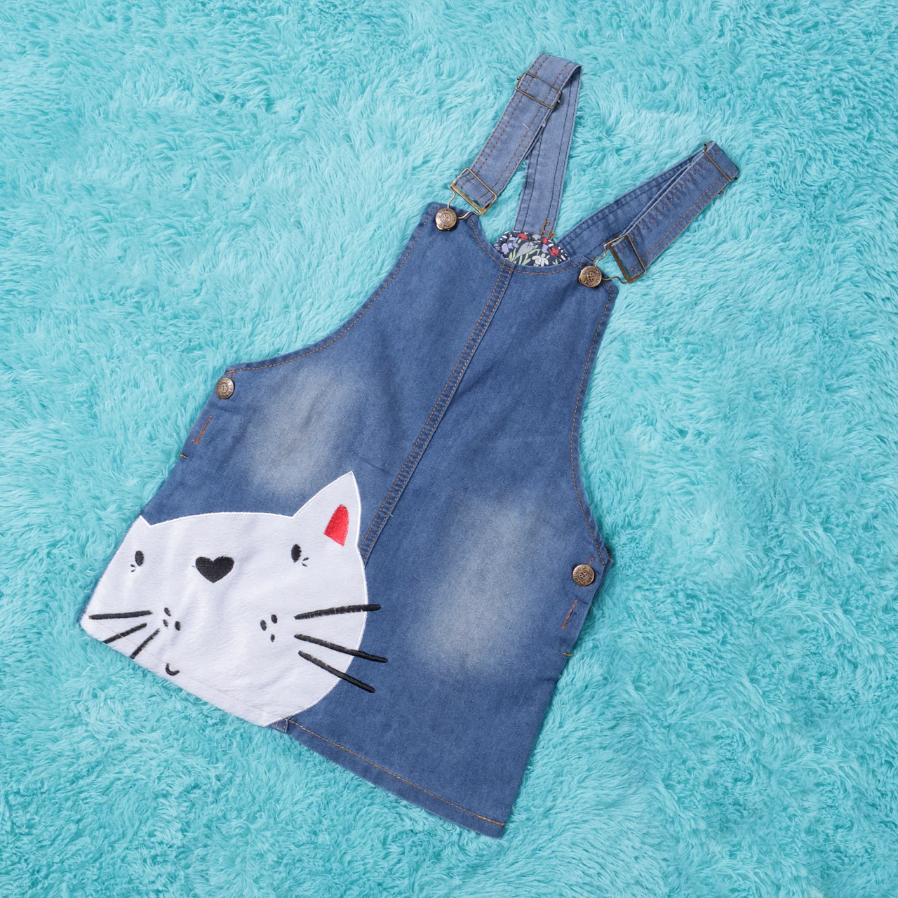 Pudcoco/платье для девочек; США; джинсовый комбинезон с милым котиком для маленьких девочек; одежда