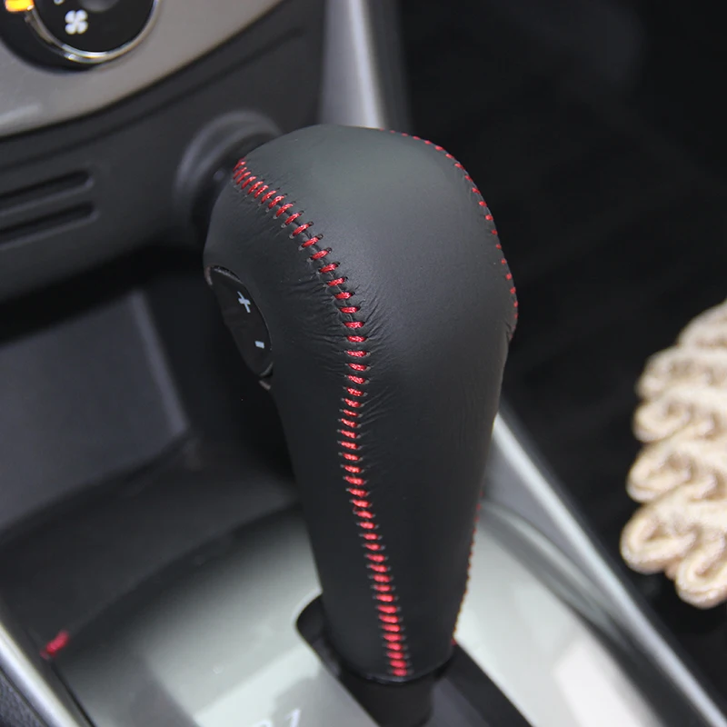 

Top layer leather case on the gear shift lever for Chevrolet Trax AT gear knob cover accessories gear stick case ppc cpr handl