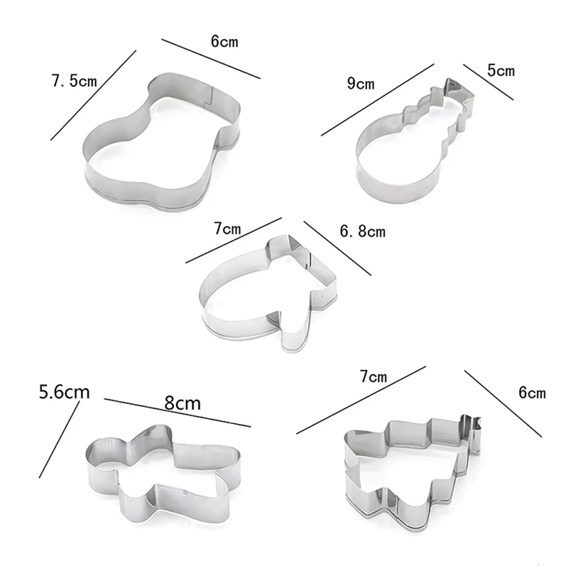 Рождественская форма для печенья из нержавеющей стали, форма для конфет, печенья, инструменты для приготовления пищи, Рождественская тематика, металлические формочки, форма для снежинок