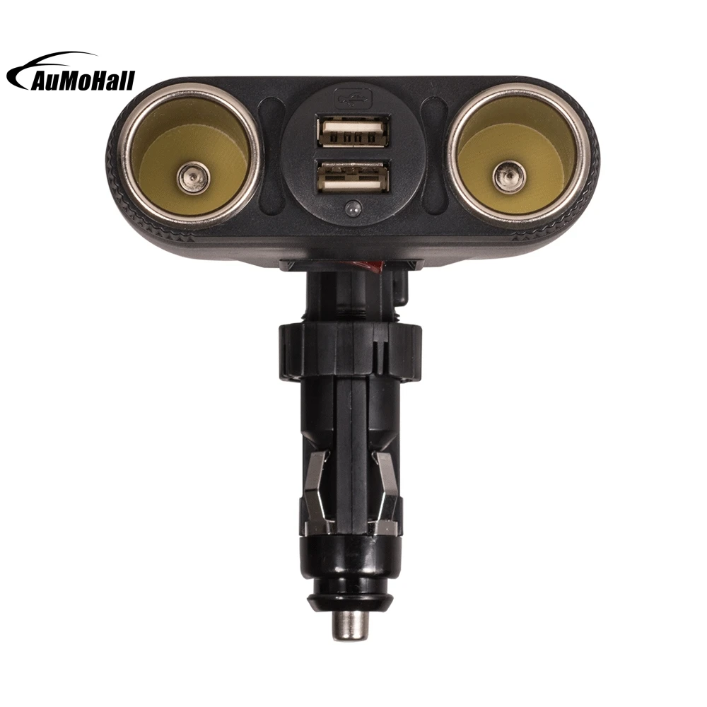 

Dual USB & 2 Way Car Cigarette Lighter Socket Splitter DC 12V Charger Adapter
