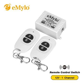 

eMylo Universal DC 12V 1Ch 433Mhz RF Wireless Remote Control Relay Receiver Switch kit with 2 Transmitters Momentary Toggle Jog