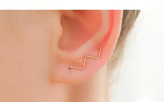 

PINJEAS Ear Climber Bar Earring Handmade Crawler Pins sweep Long oorbellen minimalist Jewelry